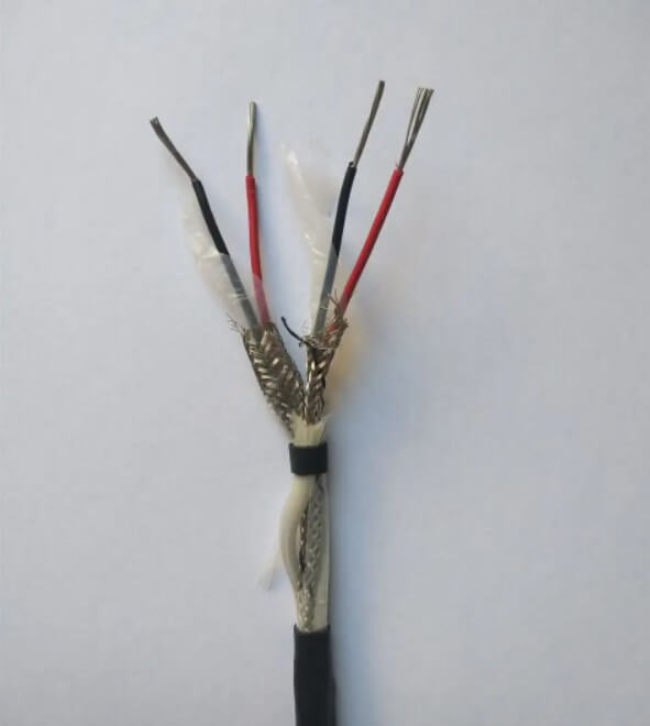 High Temperature Compensation Cable Wire 2x1.5mm2 KC Fiberglass Sheath FTFE Insulation High Temperature Thermocouple Compensating Lead Cable Wire