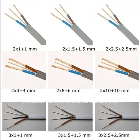 China 2x2.5mm2 Copper conductor 6242Y 2.5mm Twin and Earth Cable Flat electrical wire