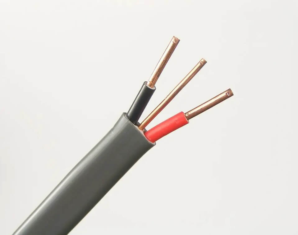 China 6242Y 1.5mm2 Twin and Earth Cable Flat electrical wire 2x1.5mm2 Copper conductor twin and earth cable